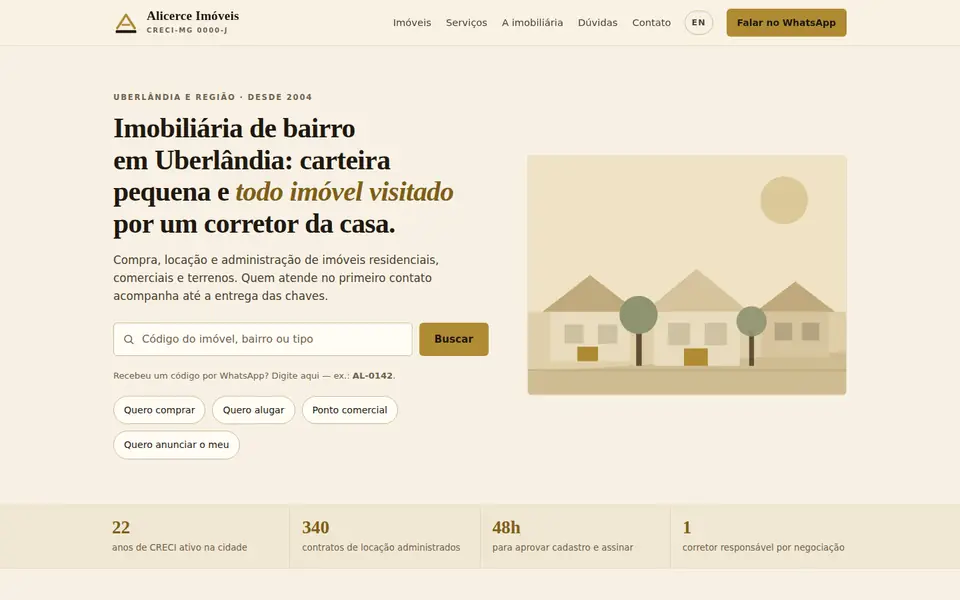Site modelo Alicerce Imóveis