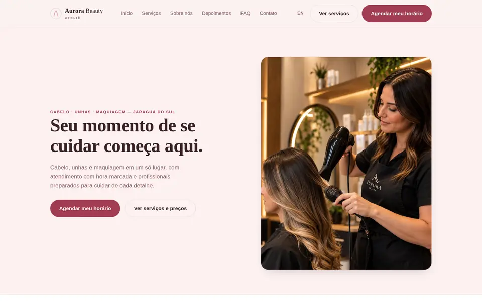 Site modelo Aurora Beauty