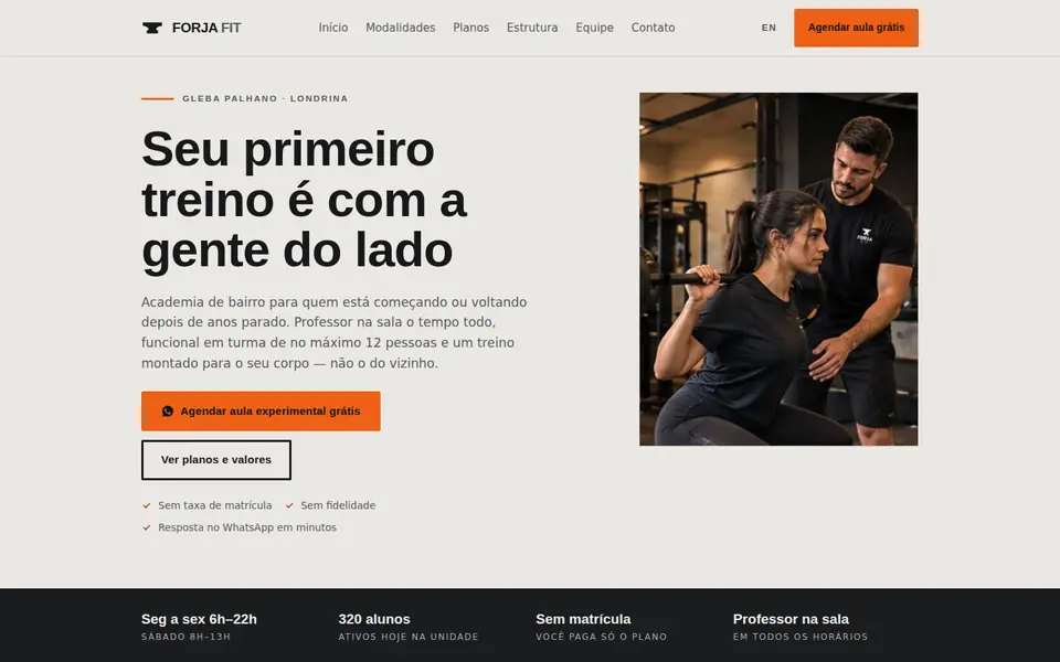 Site modelo Forja Fit