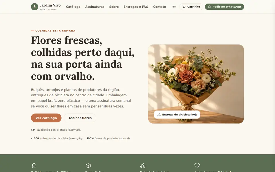 Site modelo Jardim Vivo