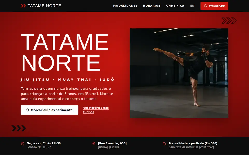 Site modelo Tatame Norte